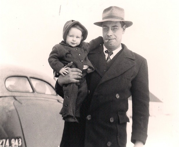 With her dad, Bob, c. 1947