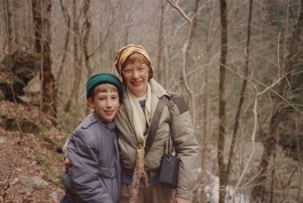 With Austin in Slickrock Wilderness, NC/TN border, December 31, 1987