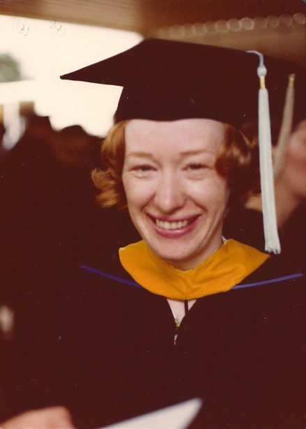 In academic regalia, May 1979